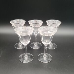 Vintage Stemmed Cordial Liqueur Glasses